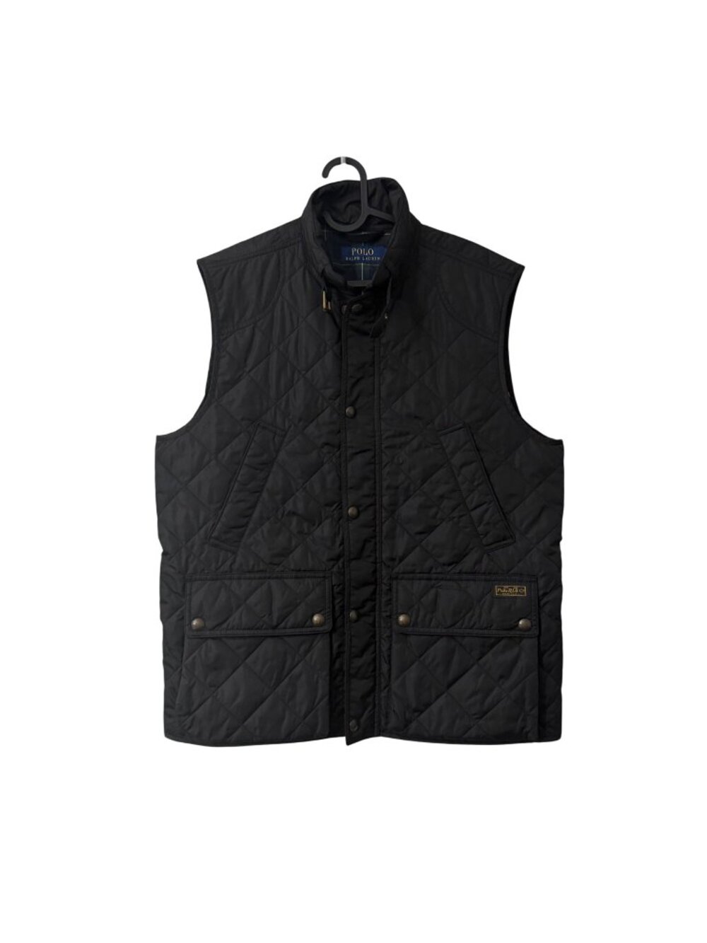 Polo Ralph Lauren Black Quilted Equestrian Riding Full Zip Vest Mens Medium